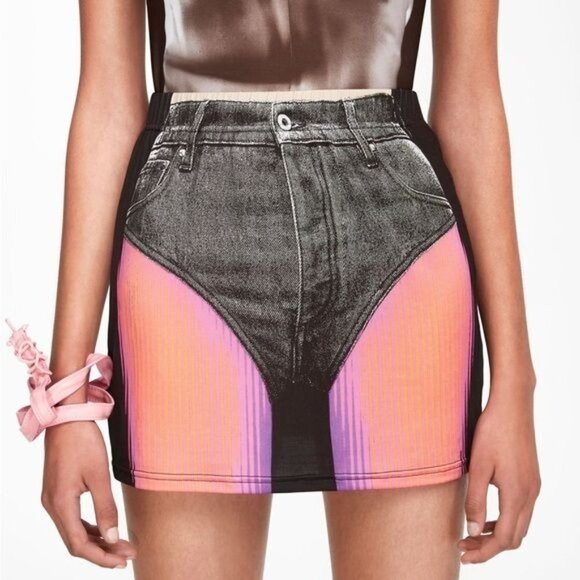 Y/Project x Jean Paul Gaultier Trompe L’oeil Mini Skirt Sz FR 38 - Picture 4 of 14